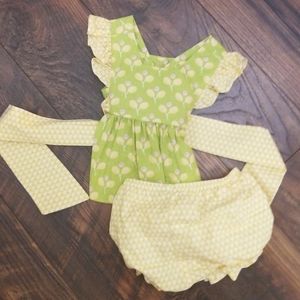 Ric rac and ruffles pinafore